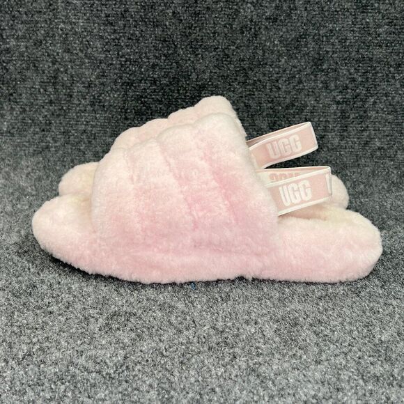 UGG Fluff Yeah Slide Sandals Girl's Size 6 Pink Comfy Slipper Sandals - Picture 4 of 10